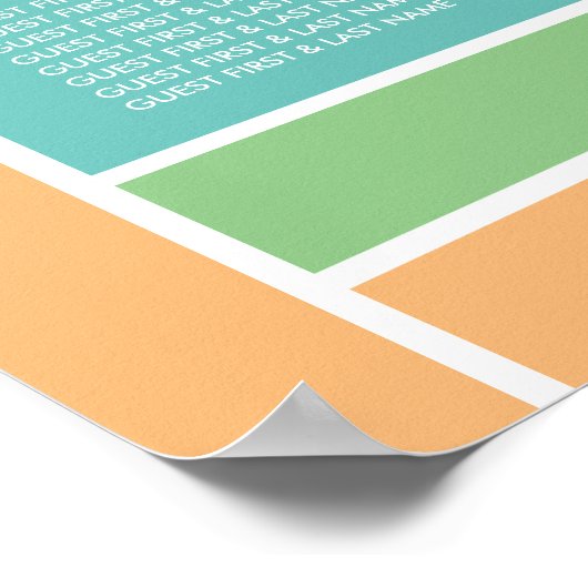 Pastelblok - Tropische kleuren - Zitplaatje Poster (Hoek)