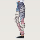 pastelblokjes en hexagons patroonachtergrond leggings (Links)