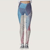 pastelblokjes en hexagons patroonachtergrond leggings (Voorkant)