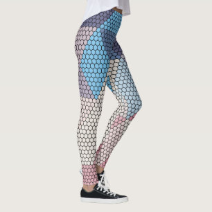 pastelblokjes en hexagons patroonachtergrond leggings