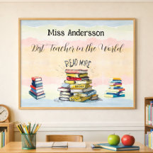Pastelboeken Beste Leraar Klaslokaal Cadeau