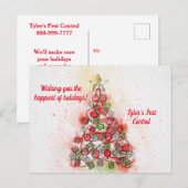 PASTELBOOM KERSTMIS VISITEKAARTJE AANKONDIGINGSKAART (Voorkant / Achterkant)