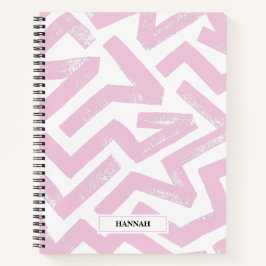 Pastelborstellijnen geometrisch patroon gepersonal notitieboek