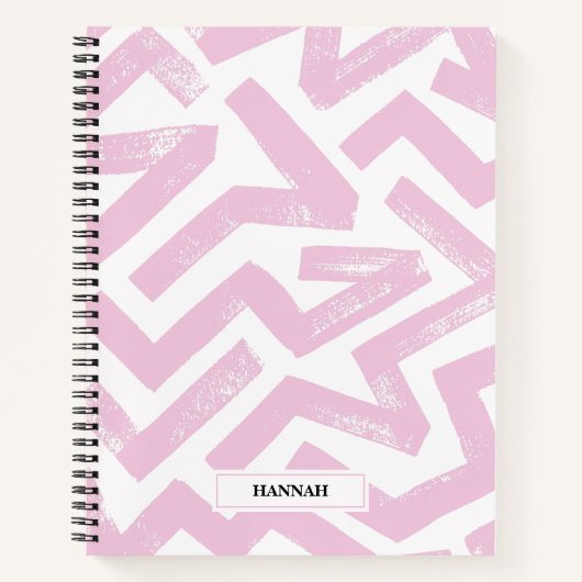 Pastelborstellijnen geometrisch patroon gepersonal notitieboek (Voorkant)
