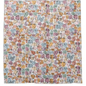 pastelborstontwerp douchegordijn (Voorkant)