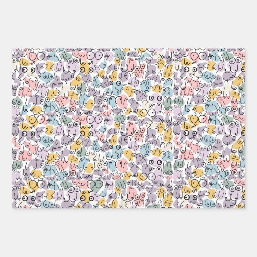 pastelborstontwerp inpakpapier vel (Voorkant)