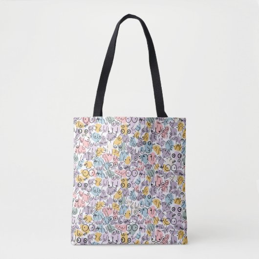 pastelborstontwerp tote bag (Voorkant)