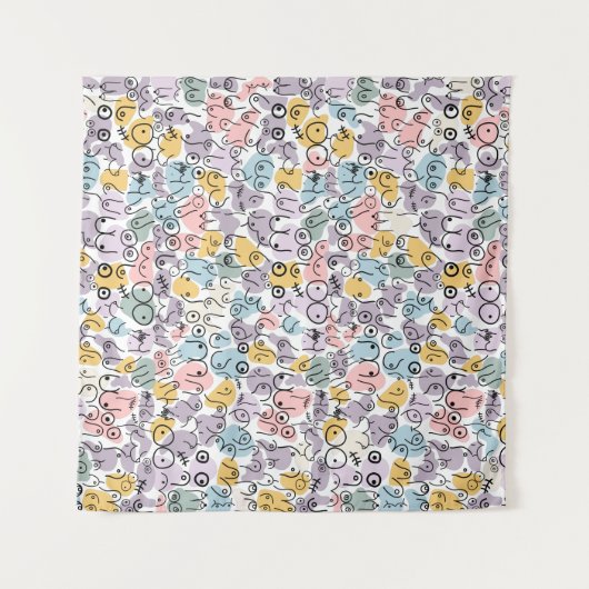 pastelborstvrouw wandkleed (Voorkant (horizontaal))