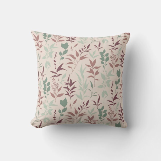 pastelbotanische tekening kussen (Voorkant)