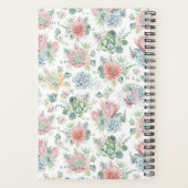 Pastelbotanische Waterverf vetplanten Patroon Planner (Achterkant)