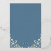 Pastelboter Geel Dusty Blue Minimal Wedding Folie Uitnodiging (Achterkant)