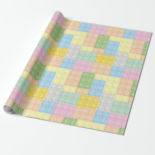 Pastelbouwstenen Cadeaupapier