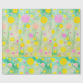 Pastelcirkels op groene achtergrond Helder  Cadeaupapier (Vlak)