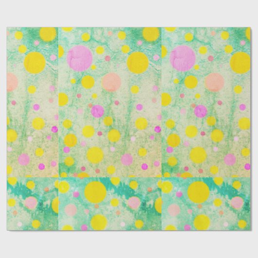 Pastelcirkels op groene achtergrond Helder  Cadeaupapier (Vlak)