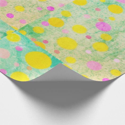 Pastelcirkels op groene achtergrond Helder  Cadeaupapier (Hoek)