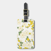  pastelcitroengeel bloemontwerp bagagelabel (Voorkant verticaal)