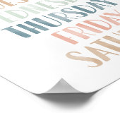 Pasteldagen van het weekenddecor voor klaslokalen poster (Hoek)