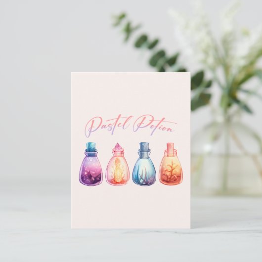pasteldrank briefkaart (Staand voorkant)