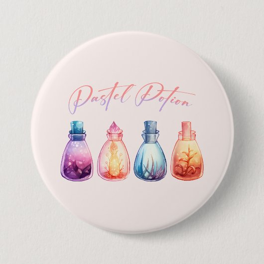 pasteldrank ronde button 7,6 cm (Voorkant)