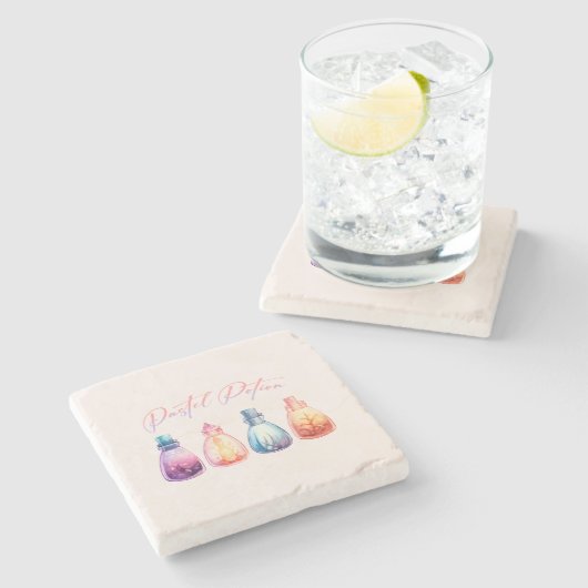 pasteldrank stenen onderzetter (Zijkant)