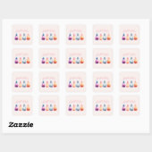 pasteldrank vierkante sticker (Vel)