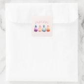 pasteldrank vierkante sticker (Tas)