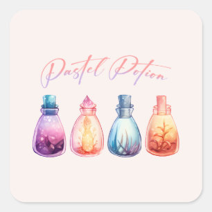 pasteldrank vierkante sticker