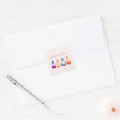 pasteldrank vierkante sticker (Envelop)