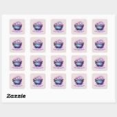 pasteldrankketel vierkante sticker (Vel)