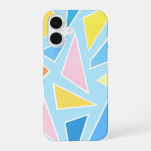 Pasteldriehoeken op lichtblauw iPhone 16 hoesje