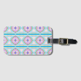 Pasteldroom Boho Geometrische Kaleidoscoop Bagagelabel