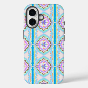 Pasteldroom Boho Geometrische Kaleidoscoop iPhone 16 Hoesje