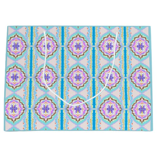 Pasteldroom Boho Geometrische Kaleidoscoop Groot Cadeauzakje (Voorkant)