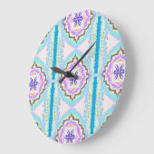 Pasteldroom Boho Geometrische Kaleidoscoop Grote Klok (Hoek)