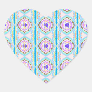 Pasteldroom Boho Geometrische Kaleidoscoop Hart Sticker