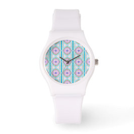 Pasteldroom Boho Geometrische Kaleidoscoop Horloge