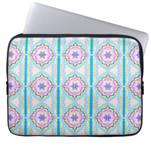 Pasteldroom Boho Geometrische Kaleidoscoop Laptop Sleeve