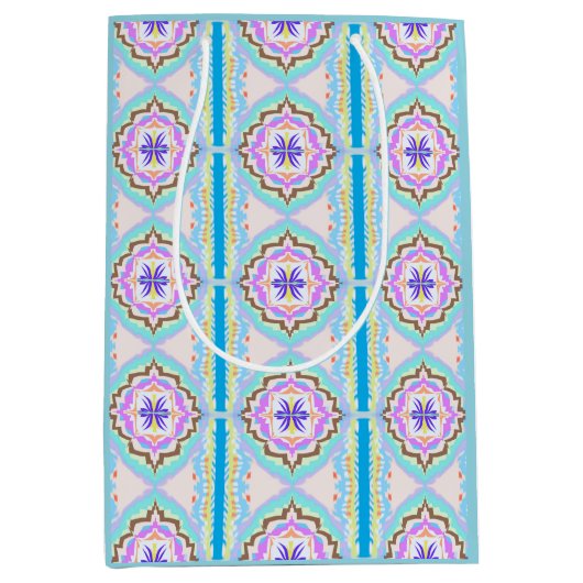 Pasteldroom Boho Geometrische Kaleidoscoop Medium Cadeauzakje (Voorkant)