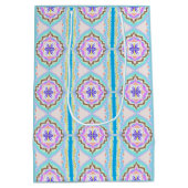 Pasteldroom Boho Geometrische Kaleidoscoop Medium Cadeauzakje (Achterkant)