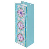 Pasteldroom Boho Geometrische Kaleidoscoop Wijn Cadeautas (Achterkant Gekanteld)