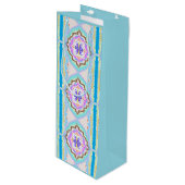 Pasteldroom Boho Geometrische Kaleidoscoop Wijn Cadeautas (Voorkant Gekanteld)