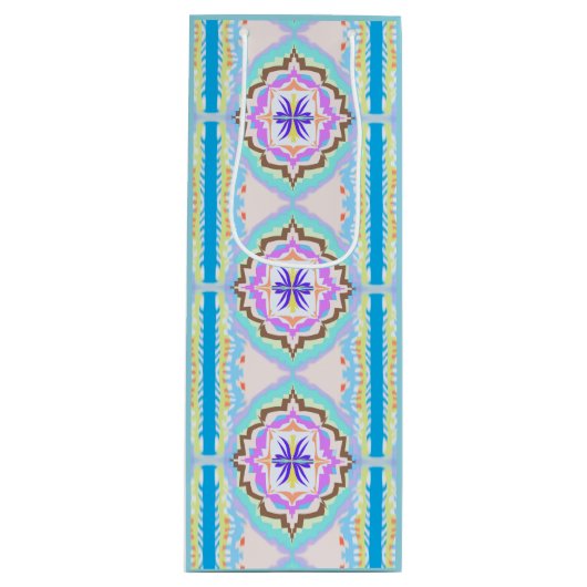 Pasteldroom Boho Geometrische Kaleidoscoop Wijn Cadeautas (Voorkant)