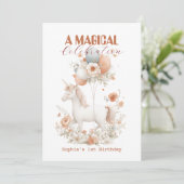 Pasteleenhoorn 1e verjaardag kaart (Staand voorkant)