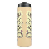 Pasteleenhoorn Sparkle Rainbow Aangepaste naam Thermosbeker (Voorkant)