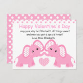 Pastelefhanten in roze! feestdagenkaart (Voorkant / Achterkant)