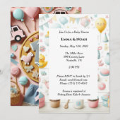 Pastelelementen van Schattige Baby shower Kaart (Voorkant / Achterkant)