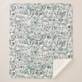 pastelfeministische borst sherpa deken