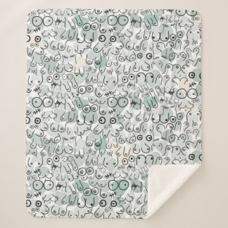 pastelfeministische borst sherpa deken