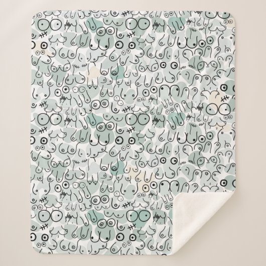 pastelfeministische borst sherpa deken (Voorkant)