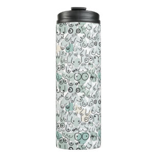 pastelfeministische borst thermosbeker